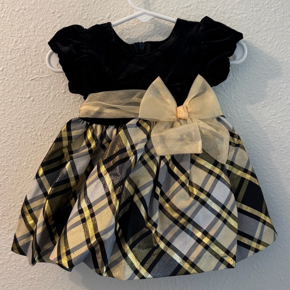 Bonnie Baby Velvet Plaid Dress.